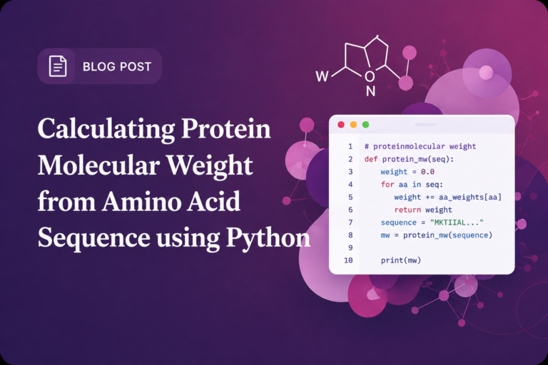 Calculating Protein Molecular Weight from Amino Acid using Python