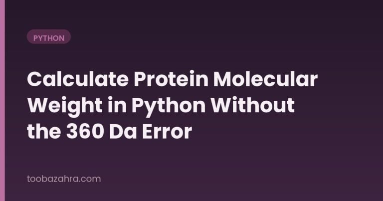 Calculate Protein Molecular Weight in Python Without the 360 Da Error